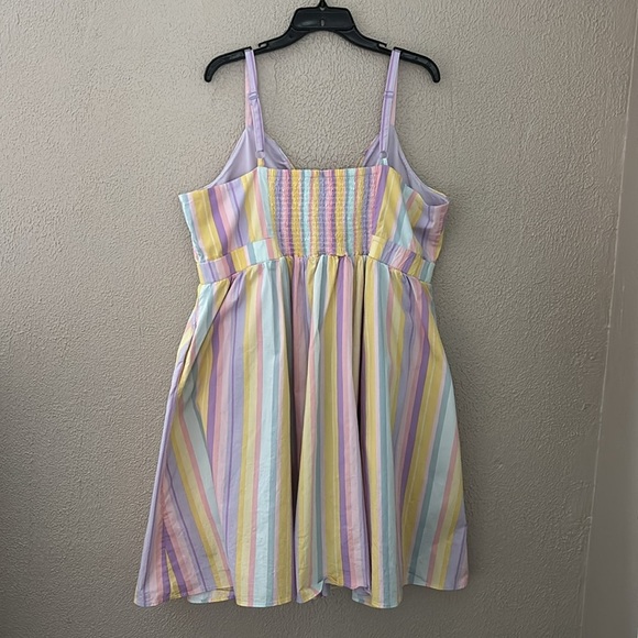 Womens Plus Torrid Mini Poplin StripeTie-Front Skater Dress, 3/3X, Spring Summer - Picture 7 of 7